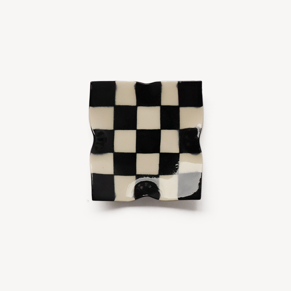 Checkerboard handmade handkerchief tray