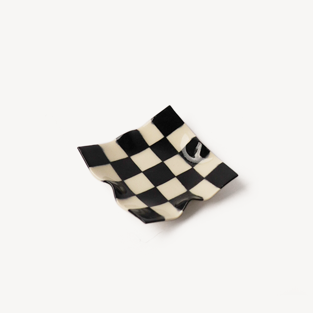 Checkerboard handmade handkerchief tray