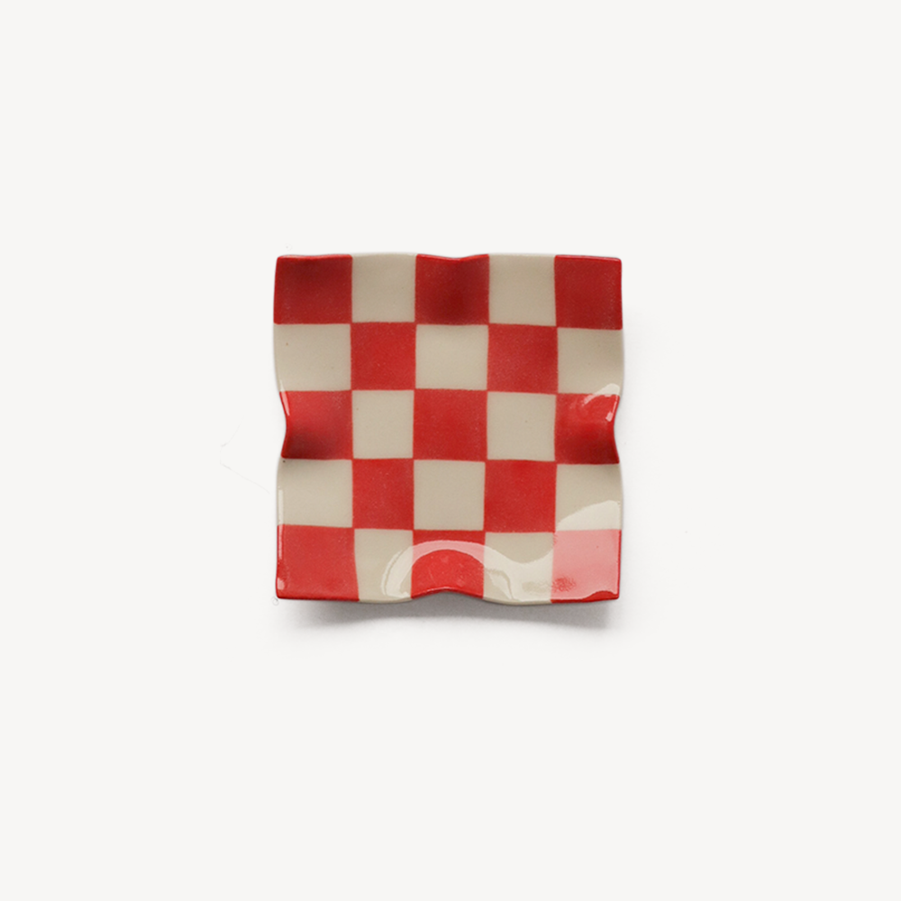 Checkerboard handmade handkerchief tray