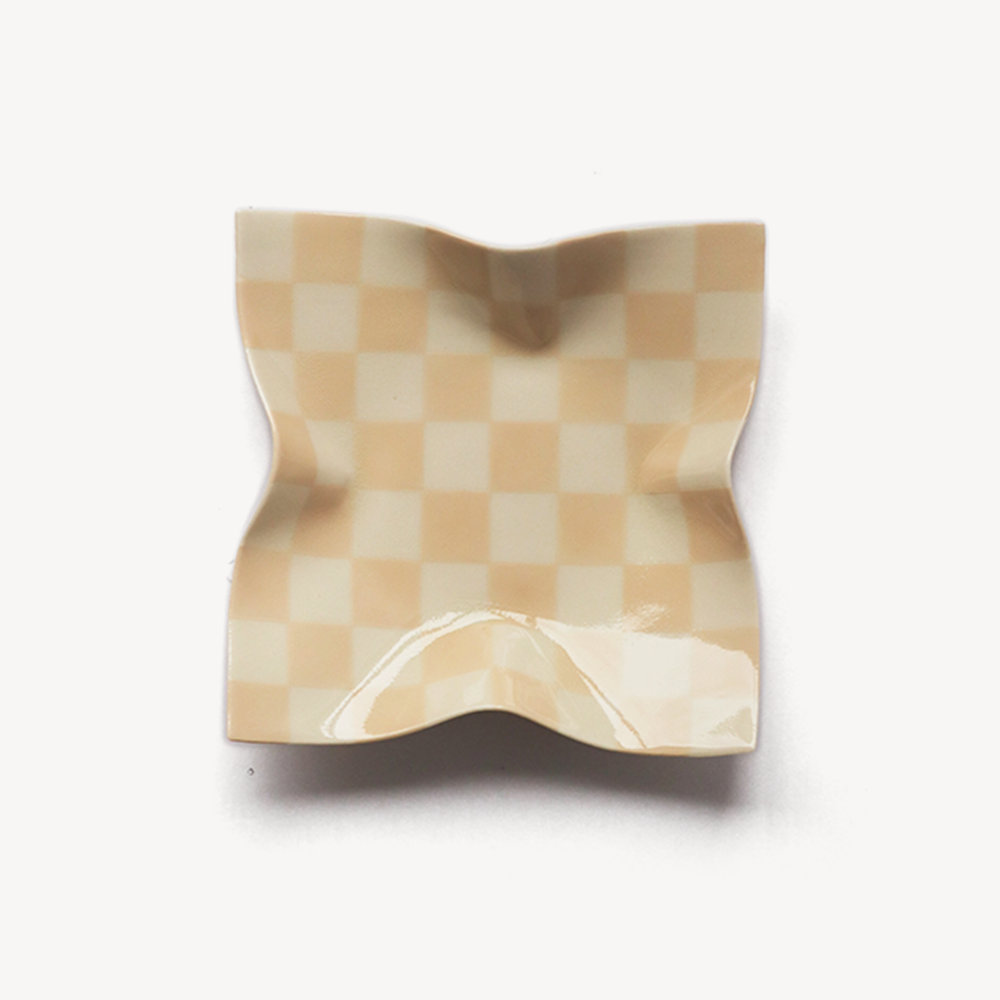 Checkerboard handmade handkerchief tray